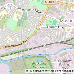 Map of Rotherham, South Yorkshire