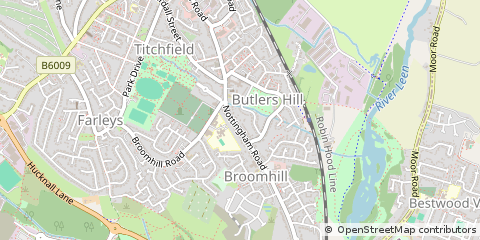 Map of Hucknall, Nottinghamshire