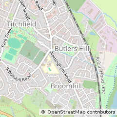 Map of Hucknall, Nottinghamshire