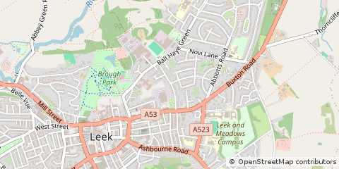 Map of Leek, Staffordshire
