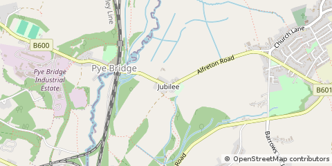 Map of PYE Bridge, Derbyshire