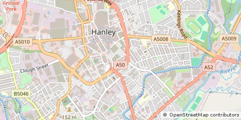 Map of Stoke on Trent, Staffordshire
