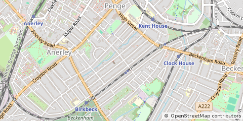 Map of Beckenham, Kent