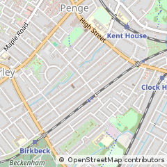 Map of Beckenham, Kent