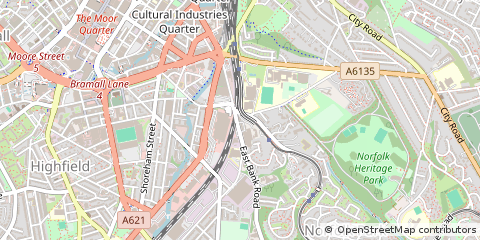Map of Sheffield, South Yorkshire