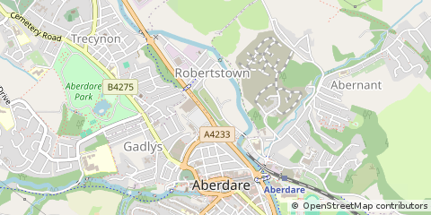 Map of Aberdare, Rhondda Cynon Taff