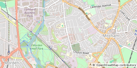 Map of Mitcham, Surrey