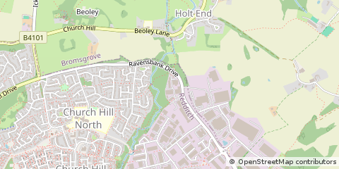 Map of Redditch, Worcestershire