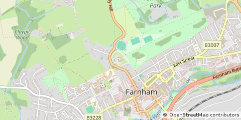 Map of Farnham, Surrey