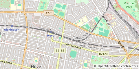 Map of Hove, East Sussex