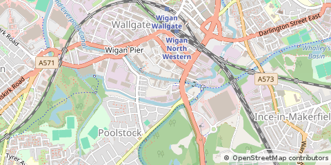 Map of Wigan, Lancashire