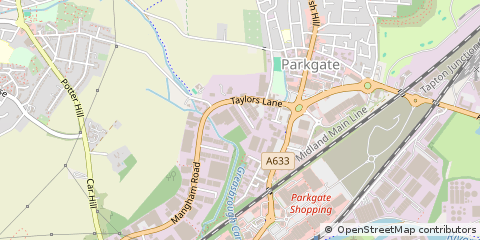 Map of Rotherham, South Yorkshire