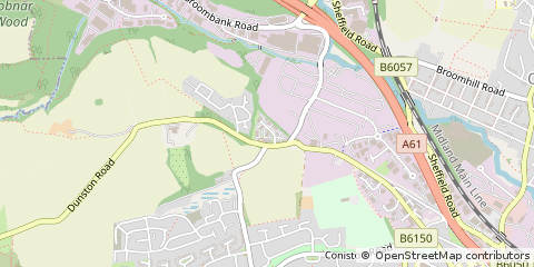 Map of Chesterfield, Derbyshire