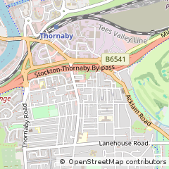 Map of Thornaby, Teesside