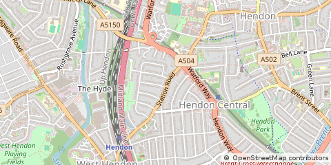 Map of London, Hendon