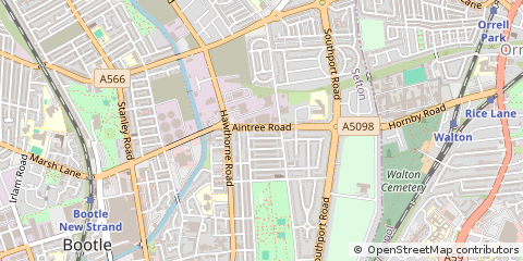Map of Bootle, Merseyside