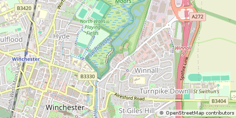 Map of Winchester, Hampshire