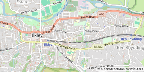 Map of Ilkley, West Yorkshire