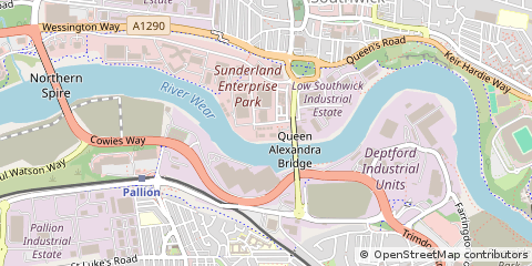 Map of Sunderland, Tyne and Wear