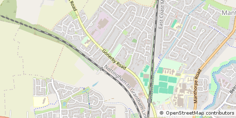 Map of Grantham, Lincolnshire