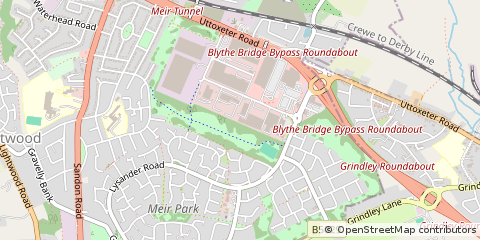 Map of Stoke on Trent, Staffordshire