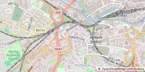 Map of Leeds, West Yorkshire