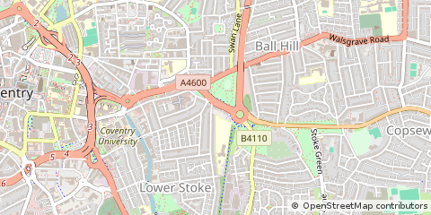Map of Coventry, West Midlands