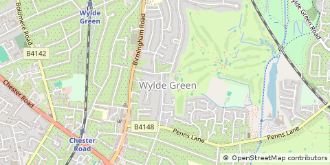 Map of Sutton Coldfield, West Midlands