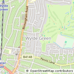 Map of Sutton Coldfield, West Midlands
