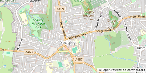 Map of Dudley, West Midlands