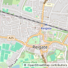 Map of Reigate, Surrey
