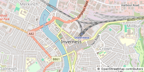 Map of Inverness, Inverness-shire