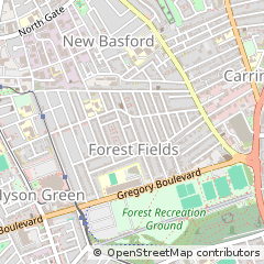 Map of Nottingham, Nottinghamshire