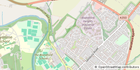Map of Blandford Forum, Dorset