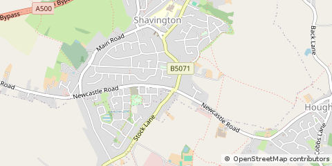 Map of Shavington, Cheshire