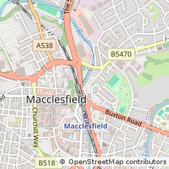 Map of Macclesfield, Cheshire