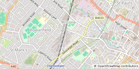 Map of Cheltenham, Gloucestershire