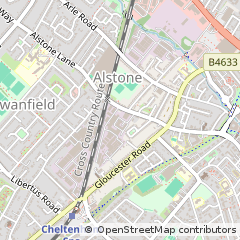 Map of Cheltenham, Gloucestershire