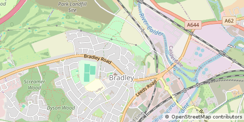 Map of Huddersfield, West Yorkshire
