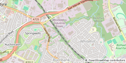 Map of Hamilton, Lanarkshire