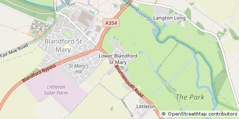 Map of Blandford Forum, Dorset