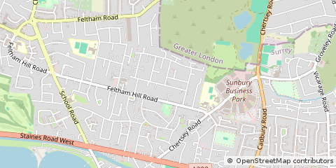 Map of Ashford, Middlesex