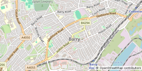 Map of Barry, South Glamorgan