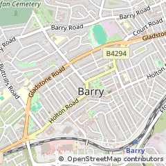 Map of Barry, South Glamorgan
