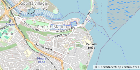 Map of Penarth, Vale of Glamorgan