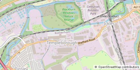 Map of Rotherham, South Yorkshire