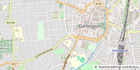 Map of Darlington, County Durham