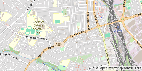 Map of Crewe, Cheshire