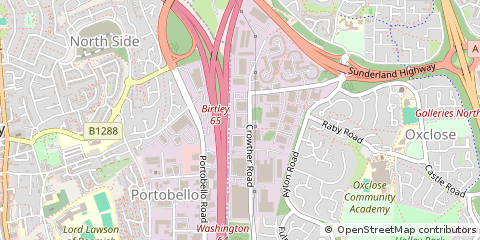 Map of Washington, Tyne and Wear