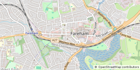 Map of Fareham, Hampshire